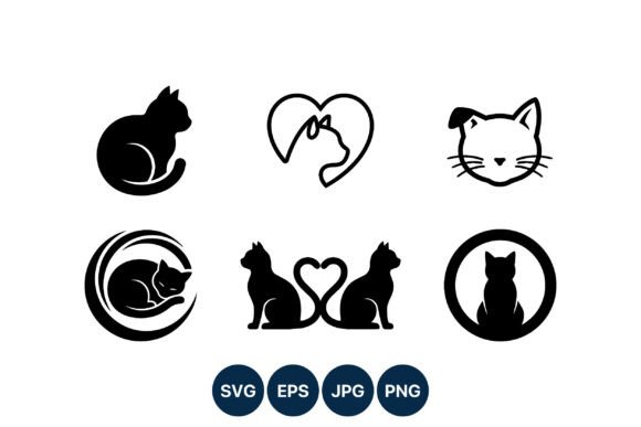 Black Cat Silhouette Icons