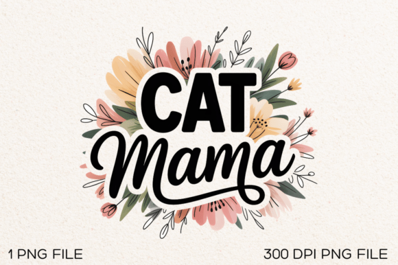Cat Mama Sublimation PNG Design