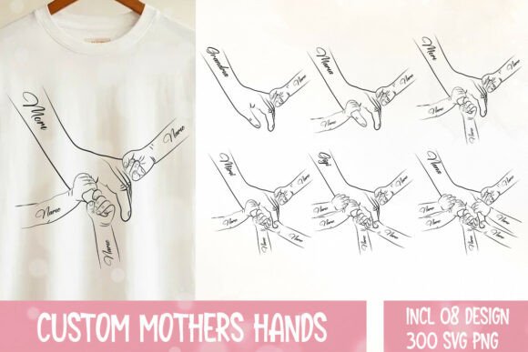 Custom Mothers Day Hands SVG PNG