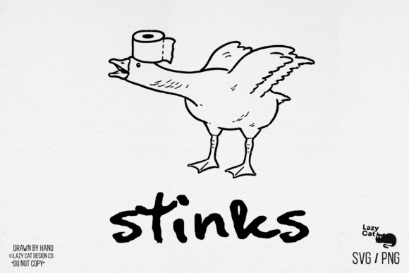 Funny Bathroom Goose Doodle SVG PNG