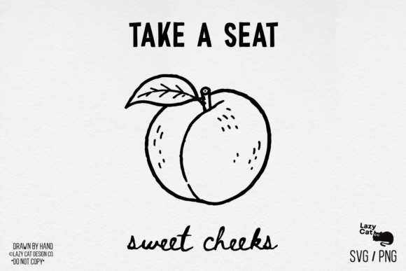 Funny Bathroom Peach Doodle SVG PNG