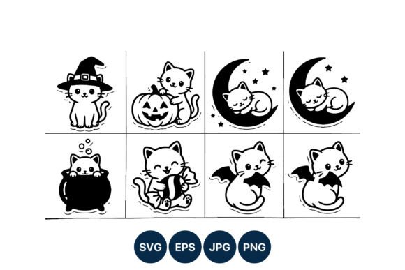 Halloween Cat Vector Set