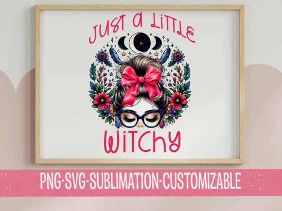 Just Little Witchy SVG Messy Bun Moon