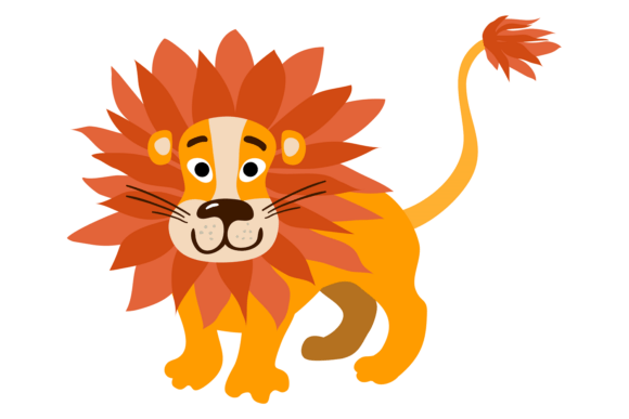 Lion Cartoon Character. African Wild Cat