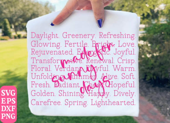 Made for Sunny Days Words PNG SVG
