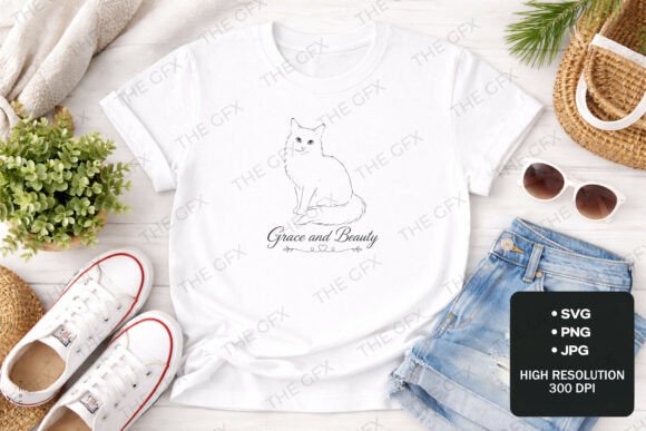 Persian Cat Grace and Beauty Cat Art
