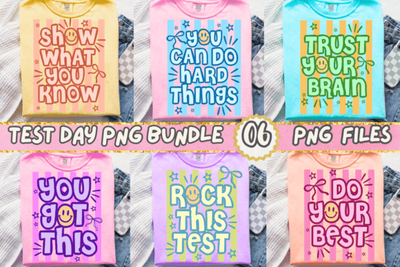 Striped Neon Test Day PNG SVG Bundle