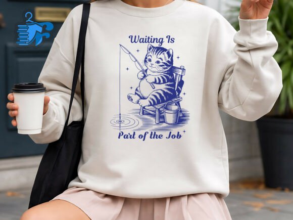 Waiting is Part of the Job Cat Art